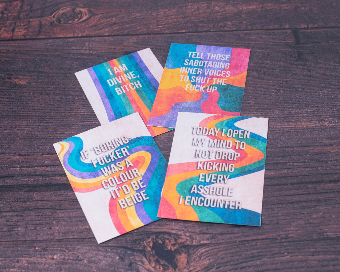 The Sweary Affirmation Shop - Mini Sweary Affirmation Deck | Funny Pride Cards | LGBTQIA+ Gift