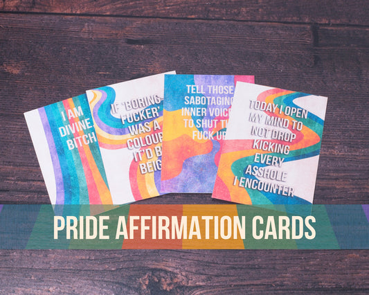 The Sweary Affirmation Shop - Mini Sweary Affirmation Deck | Funny Pride Cards | LGBTQIA+ Gift